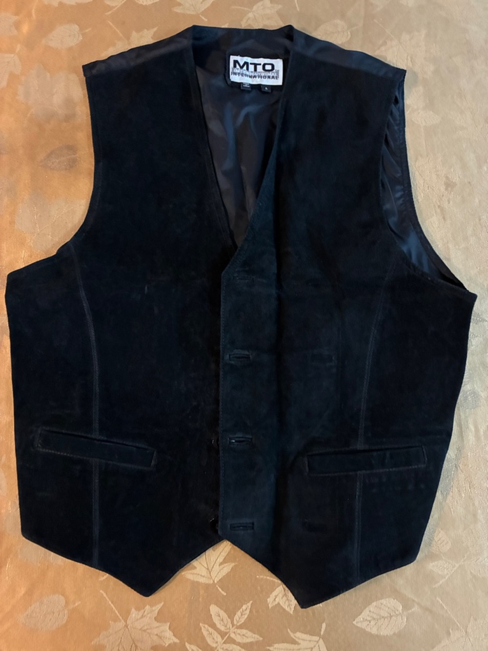 MTO International Black Suede Vest - Men’s Large